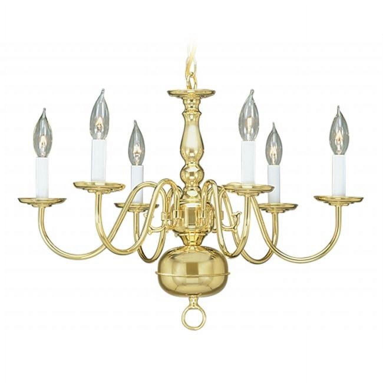 Livex Williamsburgh Chandelier in Polished Brass