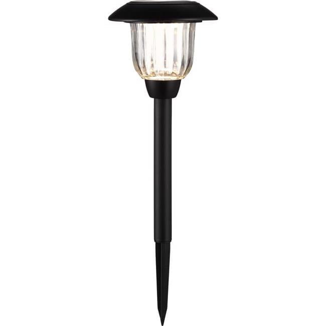 Black Stainless Steel Solar LED Pathway Lights, Pack of 12