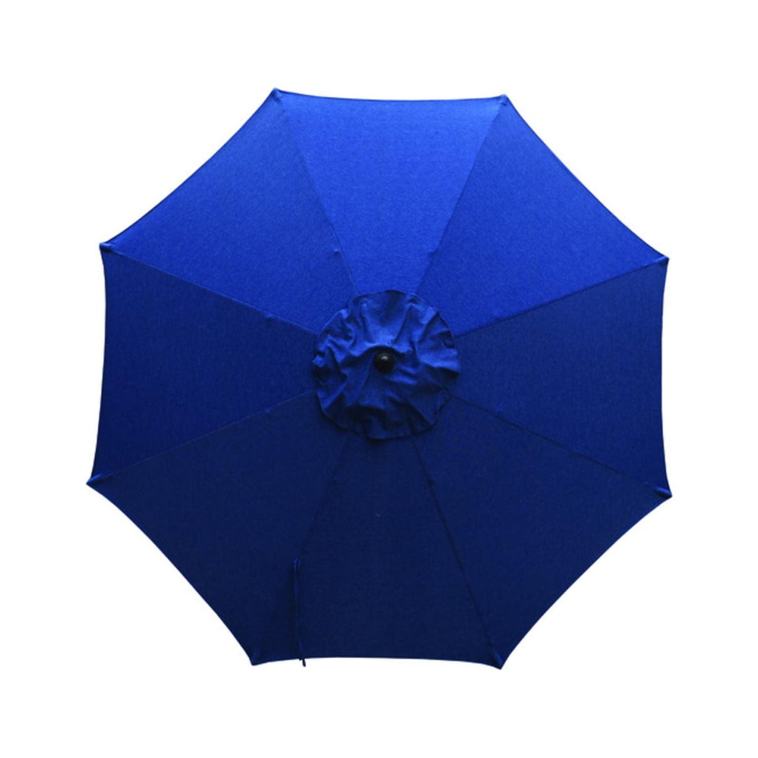 9' Navy Blue Olefin Market Patio Umbrella with Steel Frame