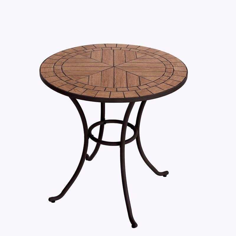 Brown Round Mosaic Steel Bistro Table