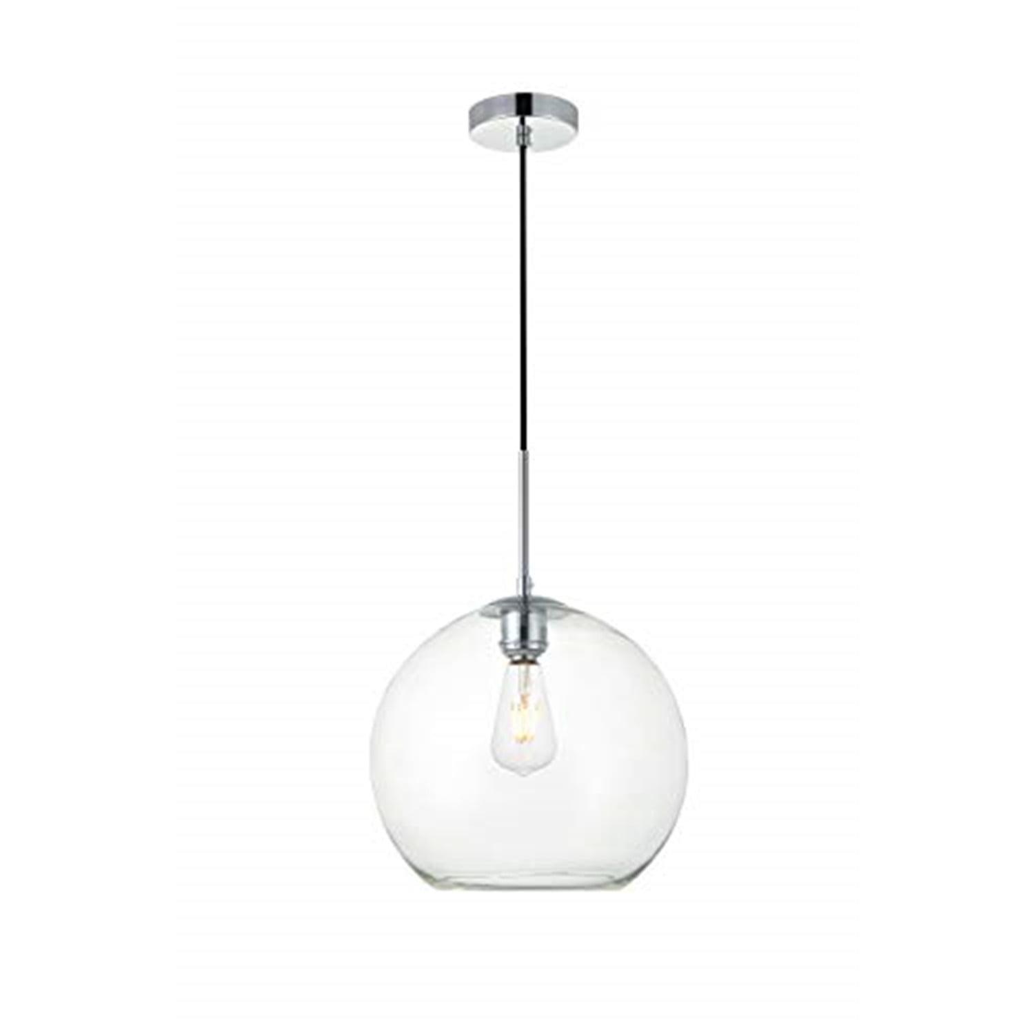 Elegant Lighting Baxter 1 Light Chrome Pendant With Clear Glass