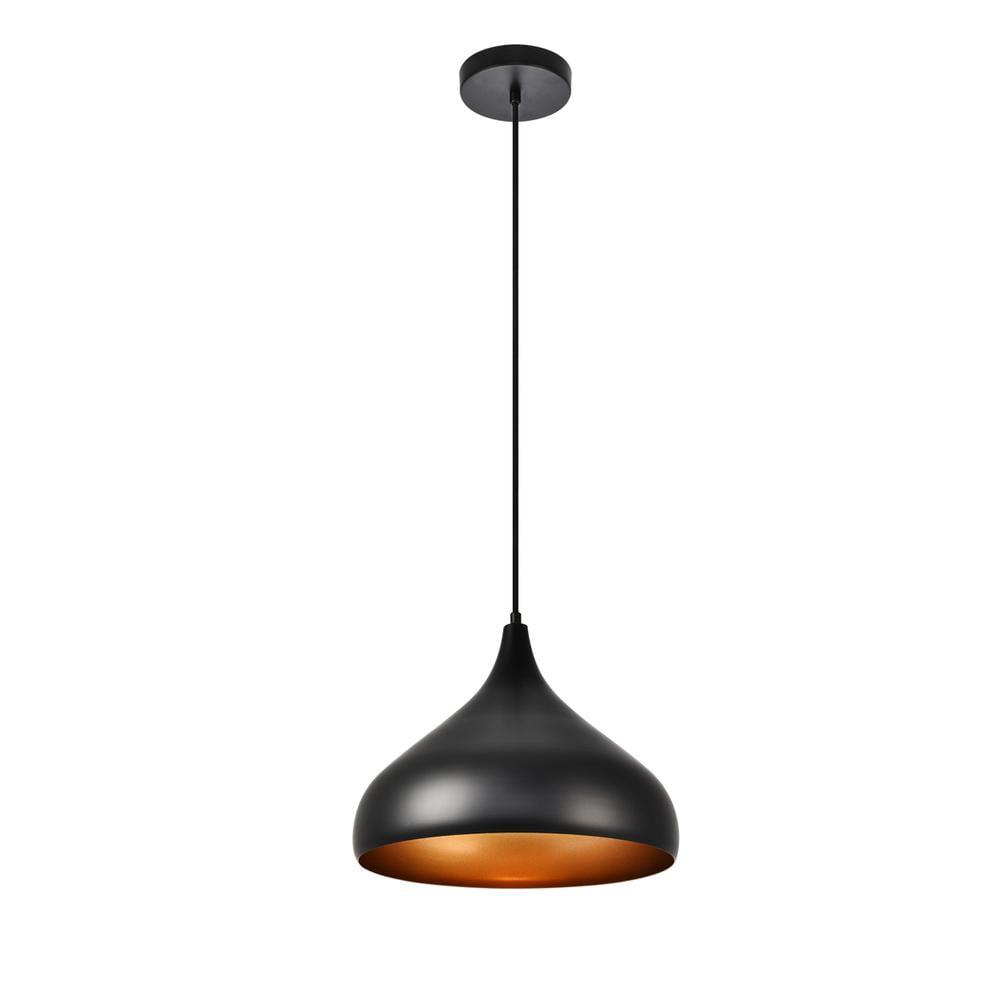Elegant Lighting Circa Collection Pendant D12.5in H10in Lt:1 Black Finish