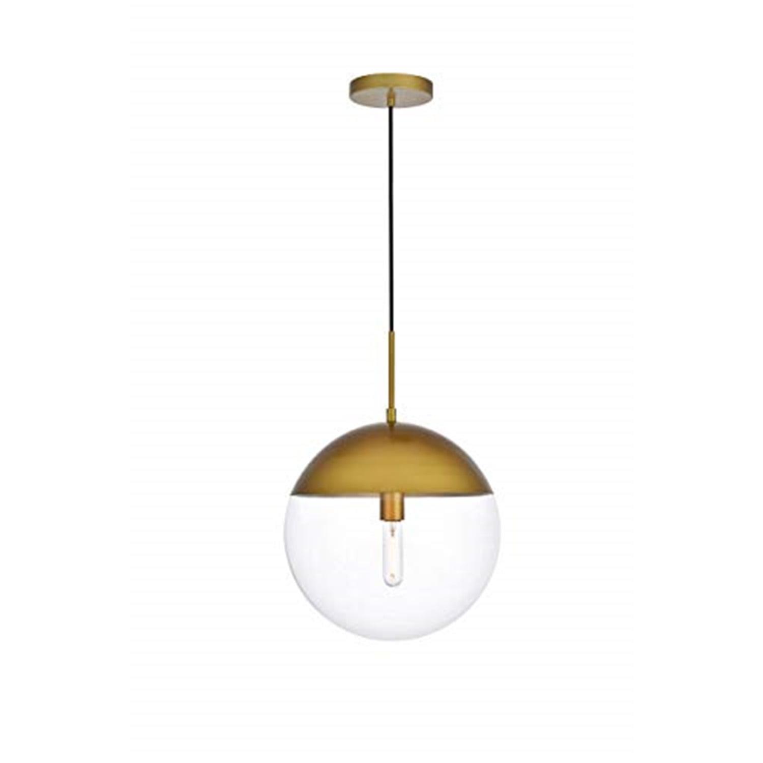 Elegant Brass Pendant Light with Clear Glass Shade