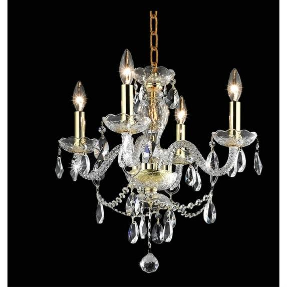 Living District Elle 4-Light Transitional Metal Pendant in Gold