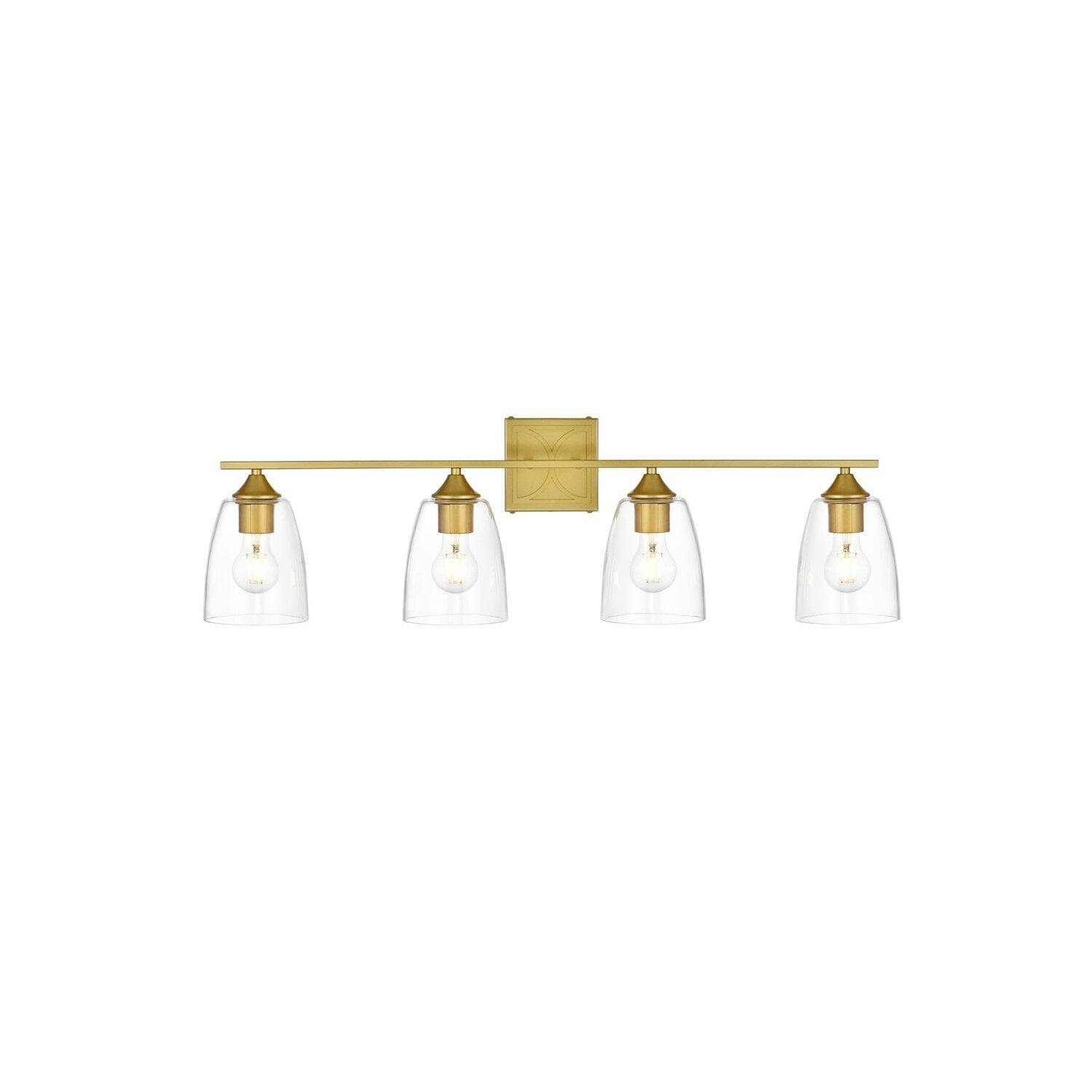 Harris 4-Light Brass and Clear Glass Bath Sconce