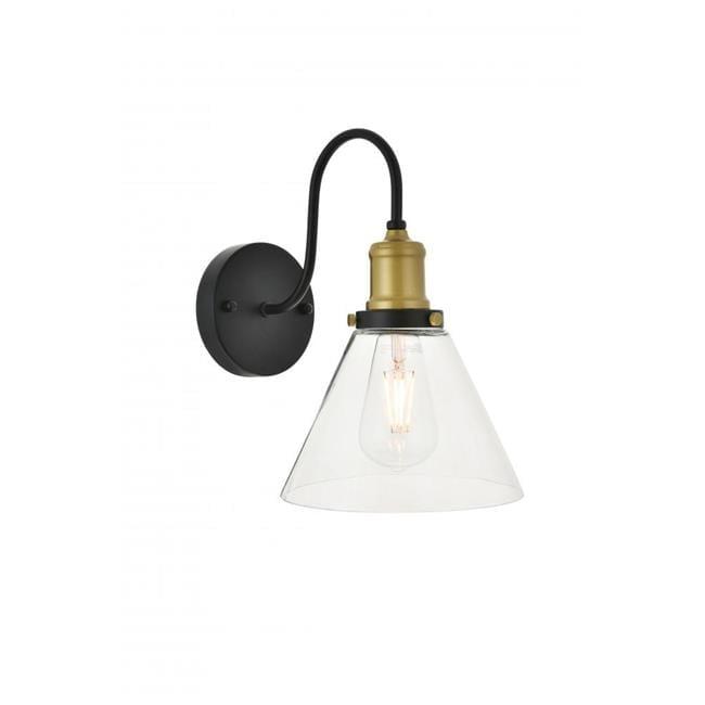 Elegant Lighting Histoire 1 light brass and black Wall Sconce