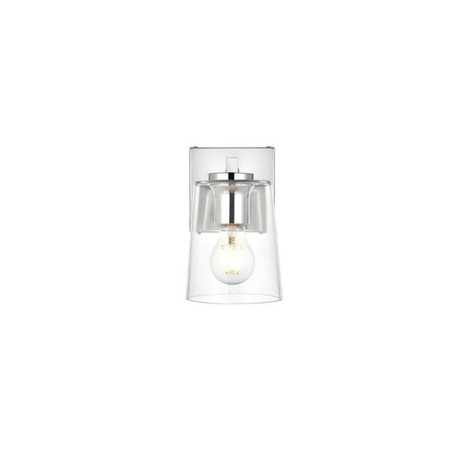 Living District Kacey 1-Light Iron & Glass Bath Sconce in Chrome/Clear