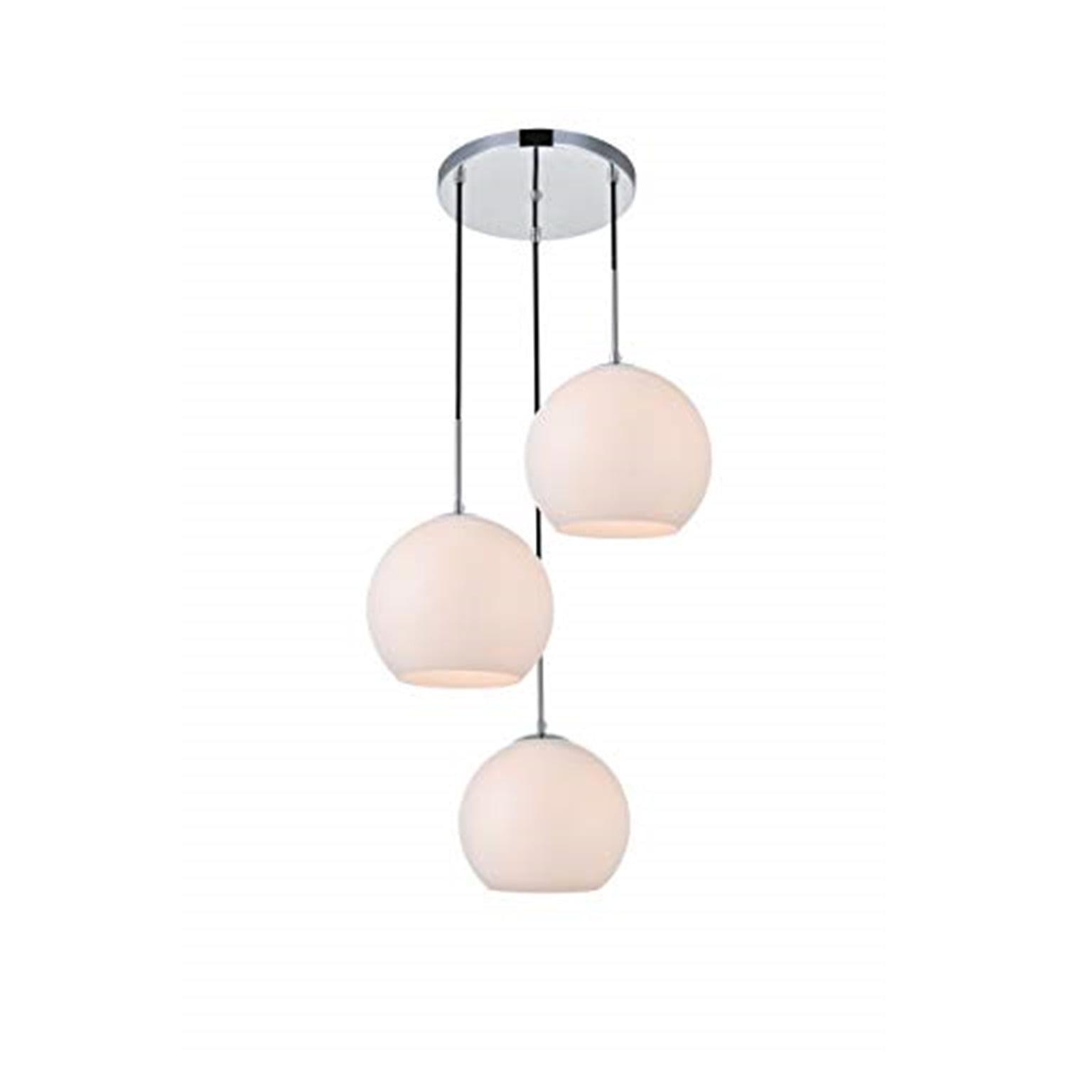 Cosmopolitan Chrome 20" Modern Pendant Light with Frosted White Glass