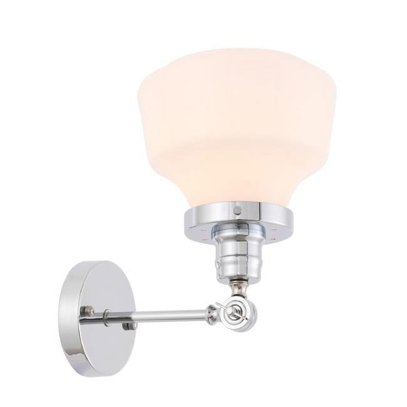 Lyle Chrome and Frosted White Glass Wall Sconce