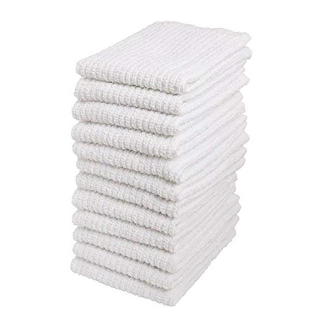 Living Fashions 12 Pack Terry Dish Cloths - Cleaning Dish Cloth Towels Bulk Set - Size 12" x 12"