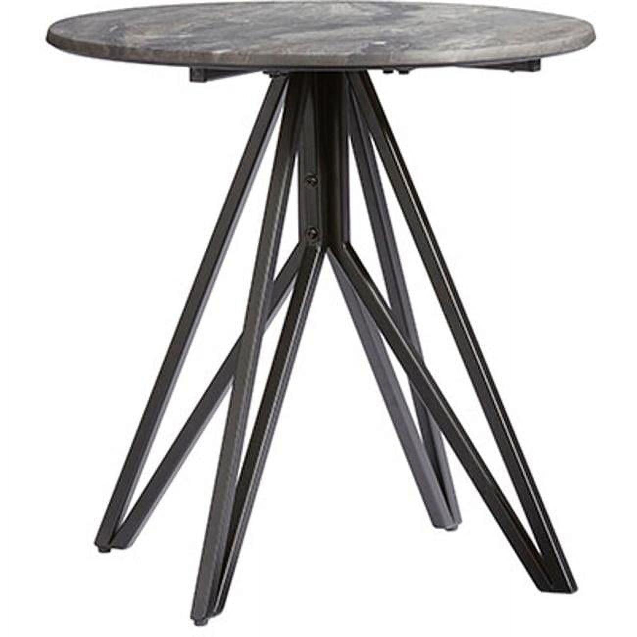 Gray Paladina Round Metal End Table