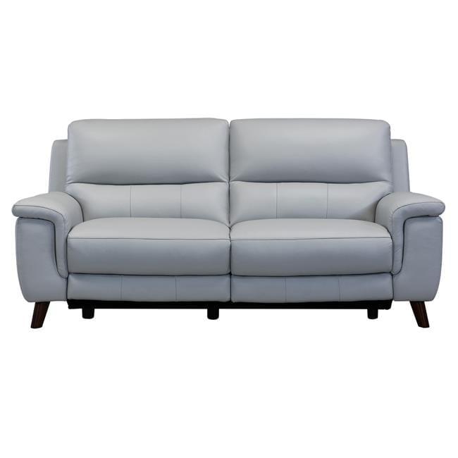Lizette Top Grain Leather Dove Grey Power Recliner Sofa with USB