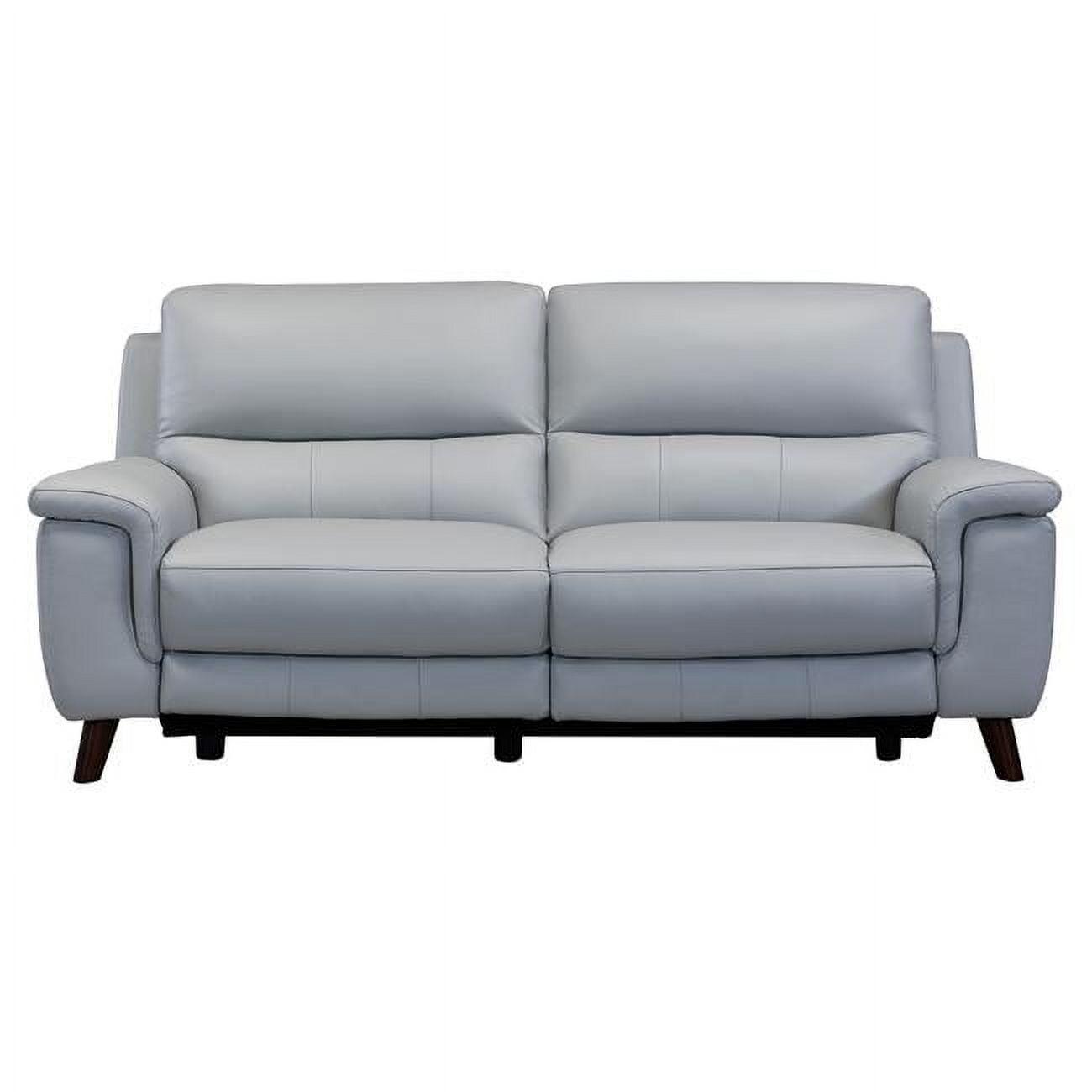 Contemporary Gray 78'' Leather Power Reclining Sofa with USB