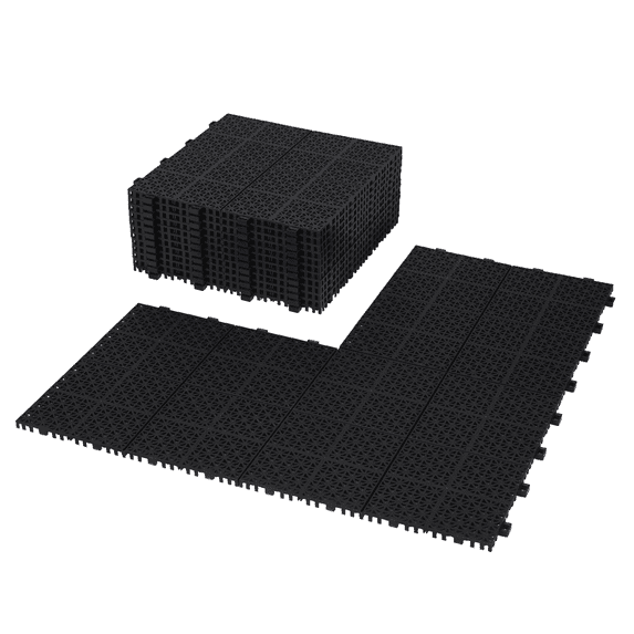 Fulocseny 12'' L x 12'' W Plastic Interlocking Deck Tile (Set of 12)