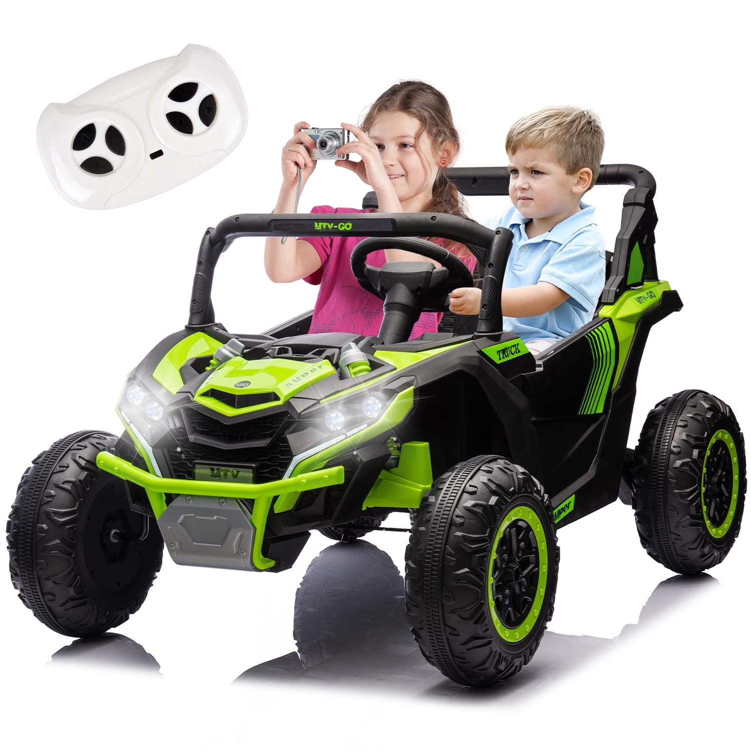 24 Volt 4X4 Ride on Toys with 2 Seat, 600W Power UTV Car 4 Wheeler for Big Kids with Remote Control, Storage, 3 Speeds, Bluetooth Music