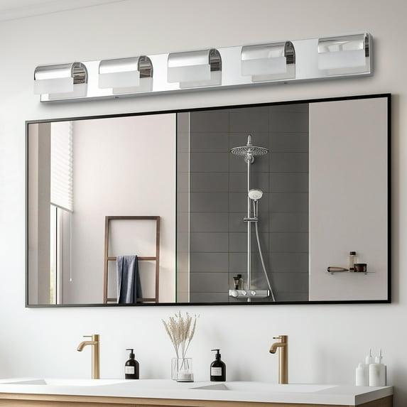LoLado 5-Light Bathroom Vanity Lighting, LED Vanity Lights Over Mirror Bath Wall Lighting, Chrome