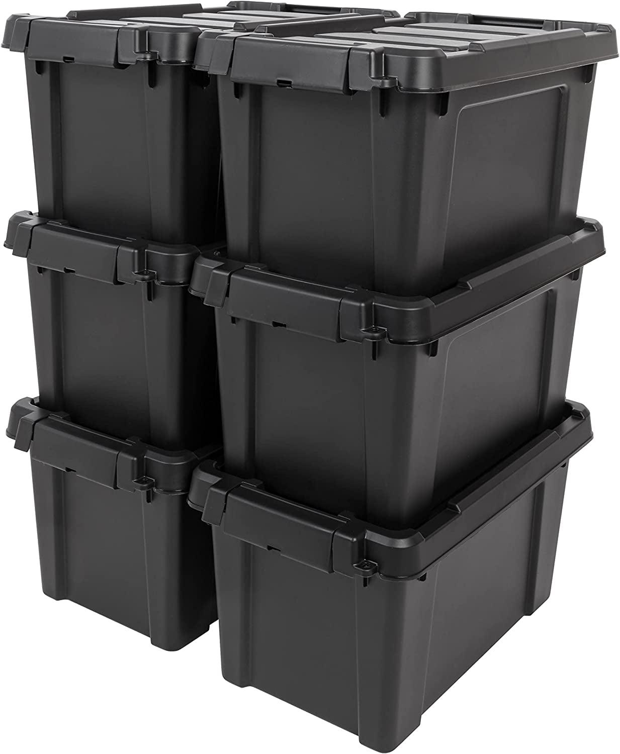 IRIS USA Lockable Heavy Duty Plastic Storage Bins Container with Lids and Secure Latching Buckles