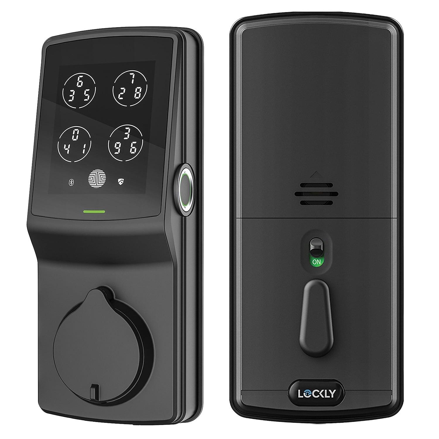 Matte Black Smart Deadbolt with Fingerprint and Keypad