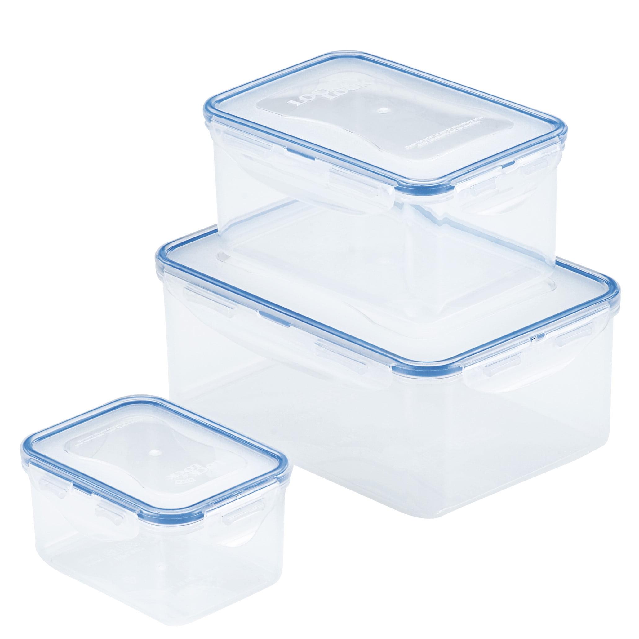 Clear Rectangular BPA-Free Plastic Food Storage Container Set, 6-Piece