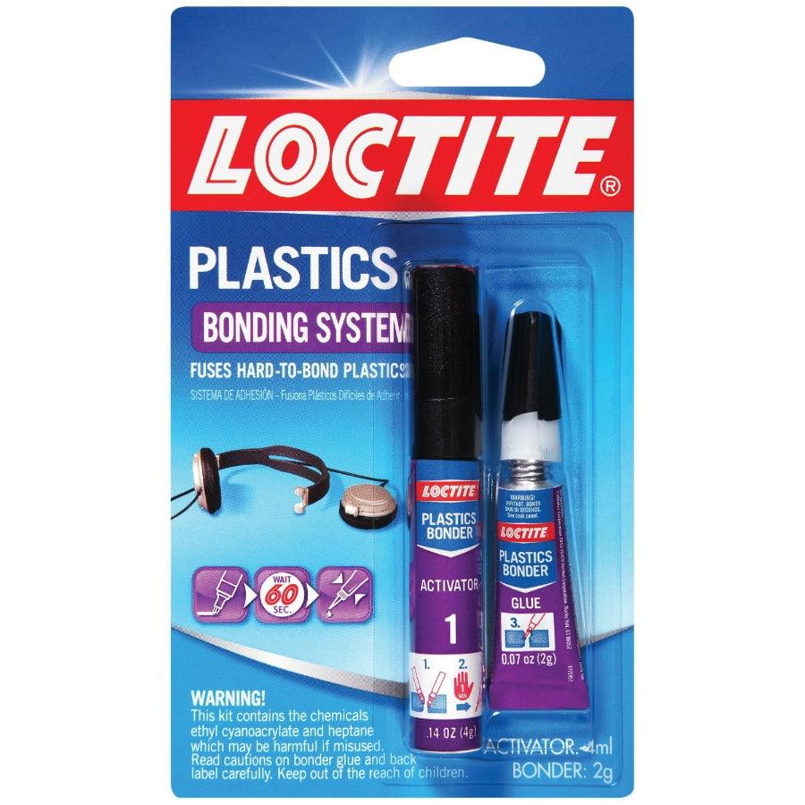 Loctite Super Glue Plastics Bonder, 1-0.14 oz Activator Stick + 1-0.07 oz Glue Tube, Clear 0.21 oz Kit