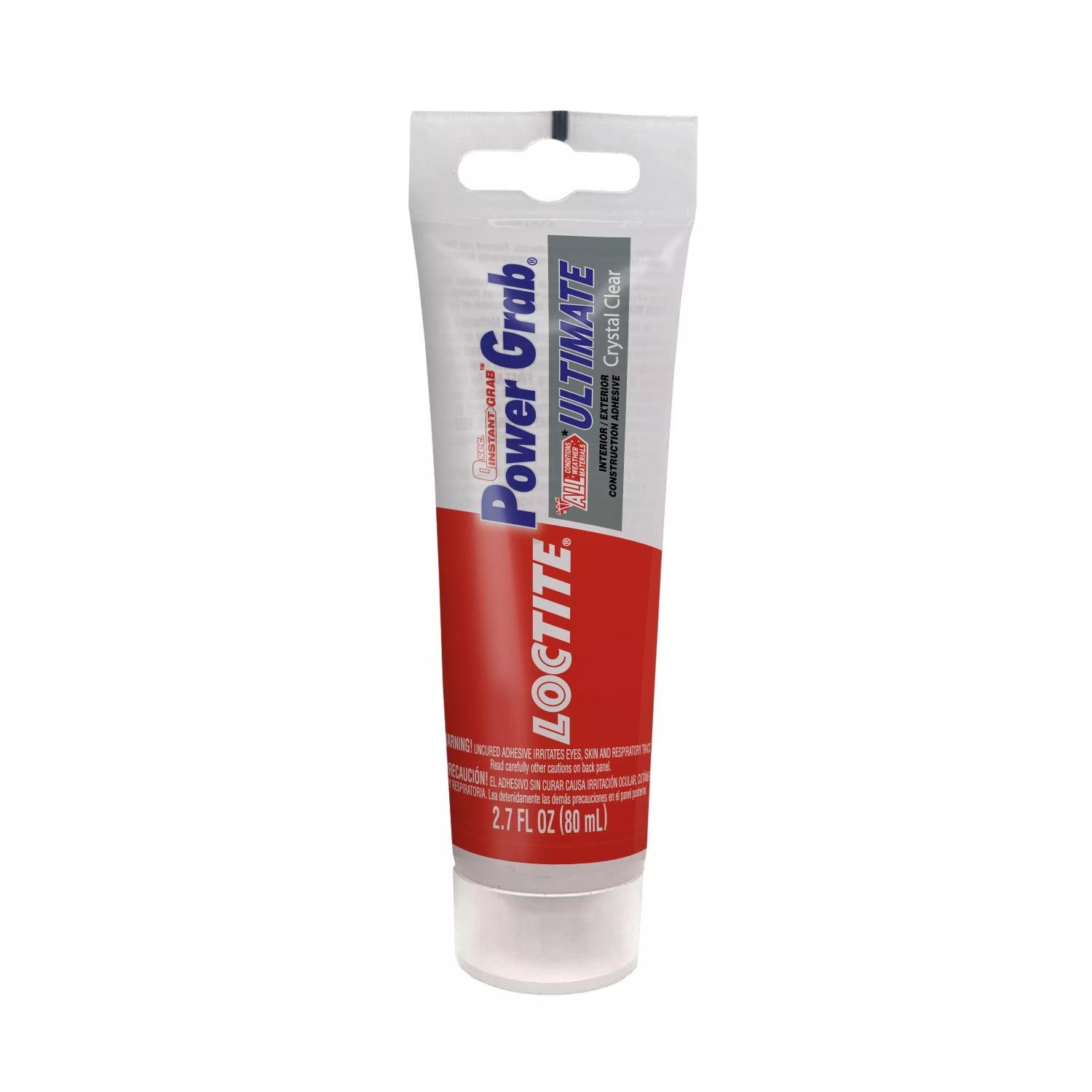 Loctite Power Grab Construction Adhesive Ultimate Crystal Clear, Pack of 1, Clear 2.7 fl oz Tube