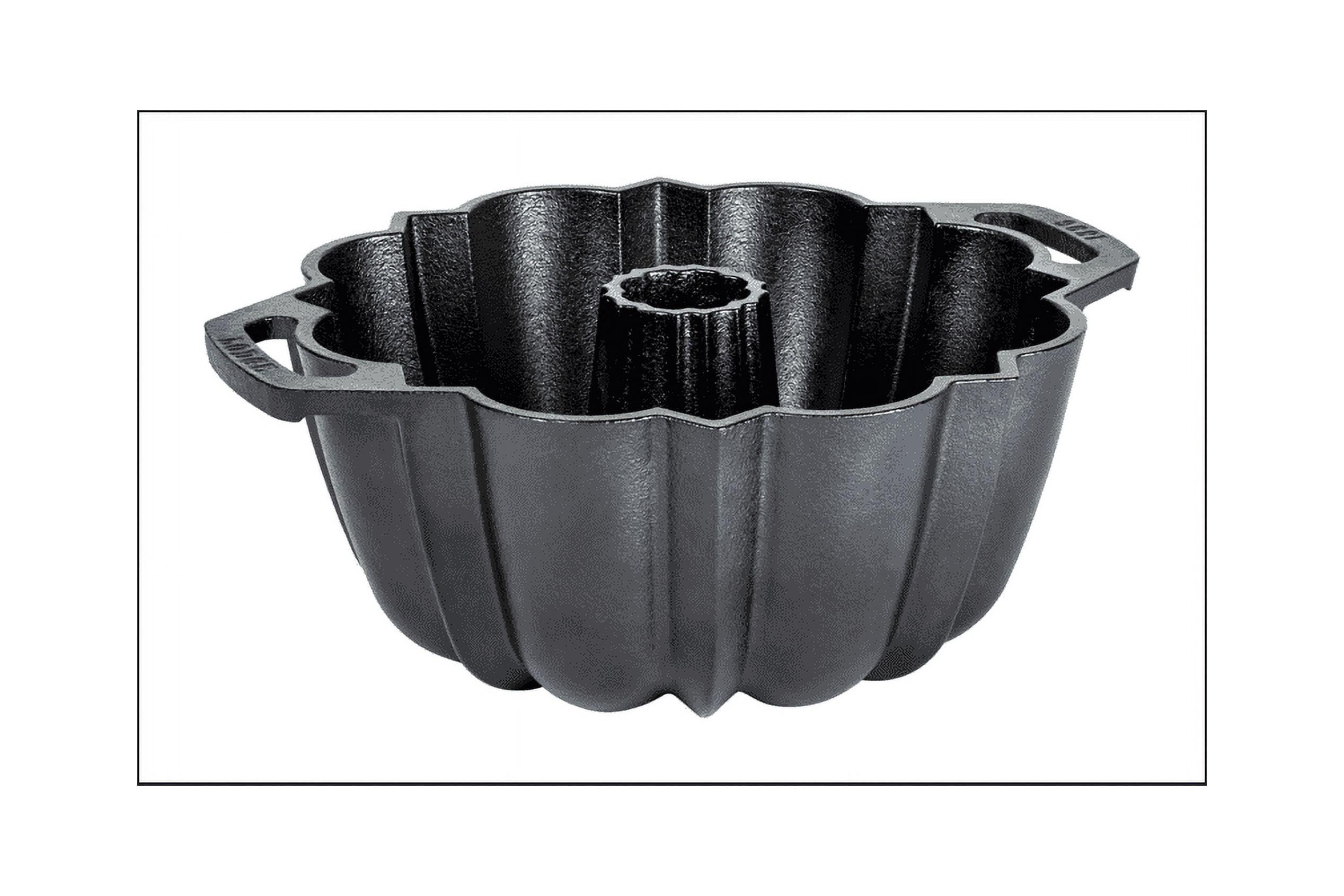 Lodge Black Cast Iron Fluted Bundt Cake Pan