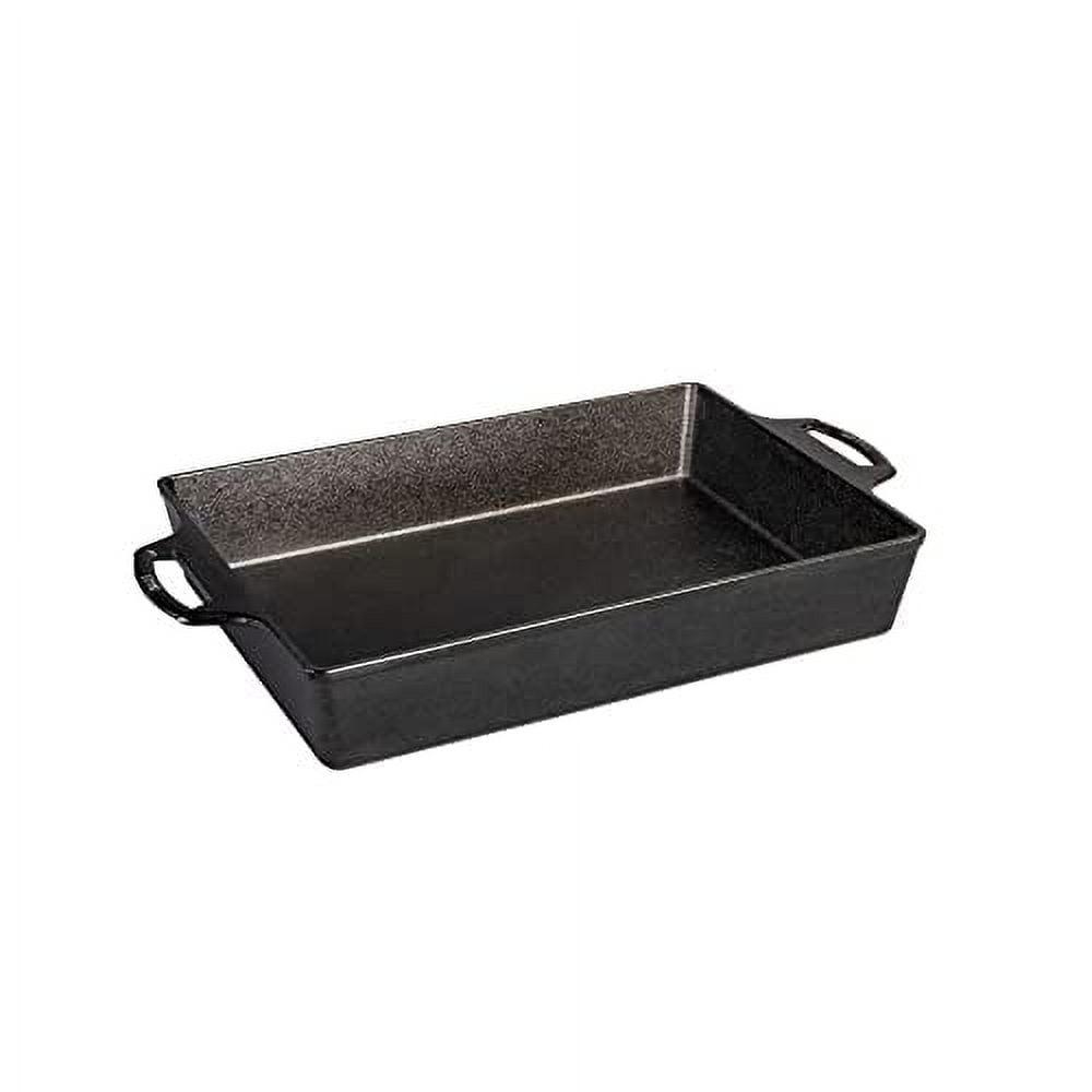 Lodge 6.4qt Cast Iron Baking Casserole Black: Rectangle Casseroles Dish, Hand Wash, 16.5" Depth, 7.25 lbs