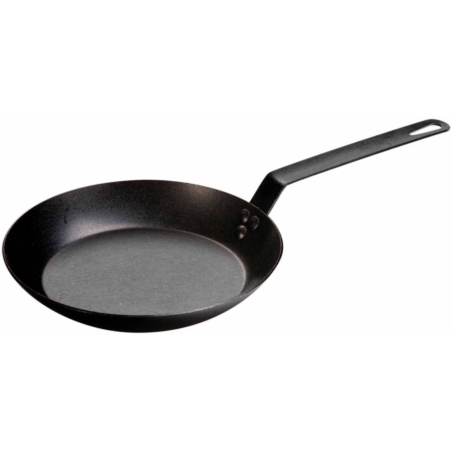 10-Inch Black Carbon Steel Skillet with Riveted Handle