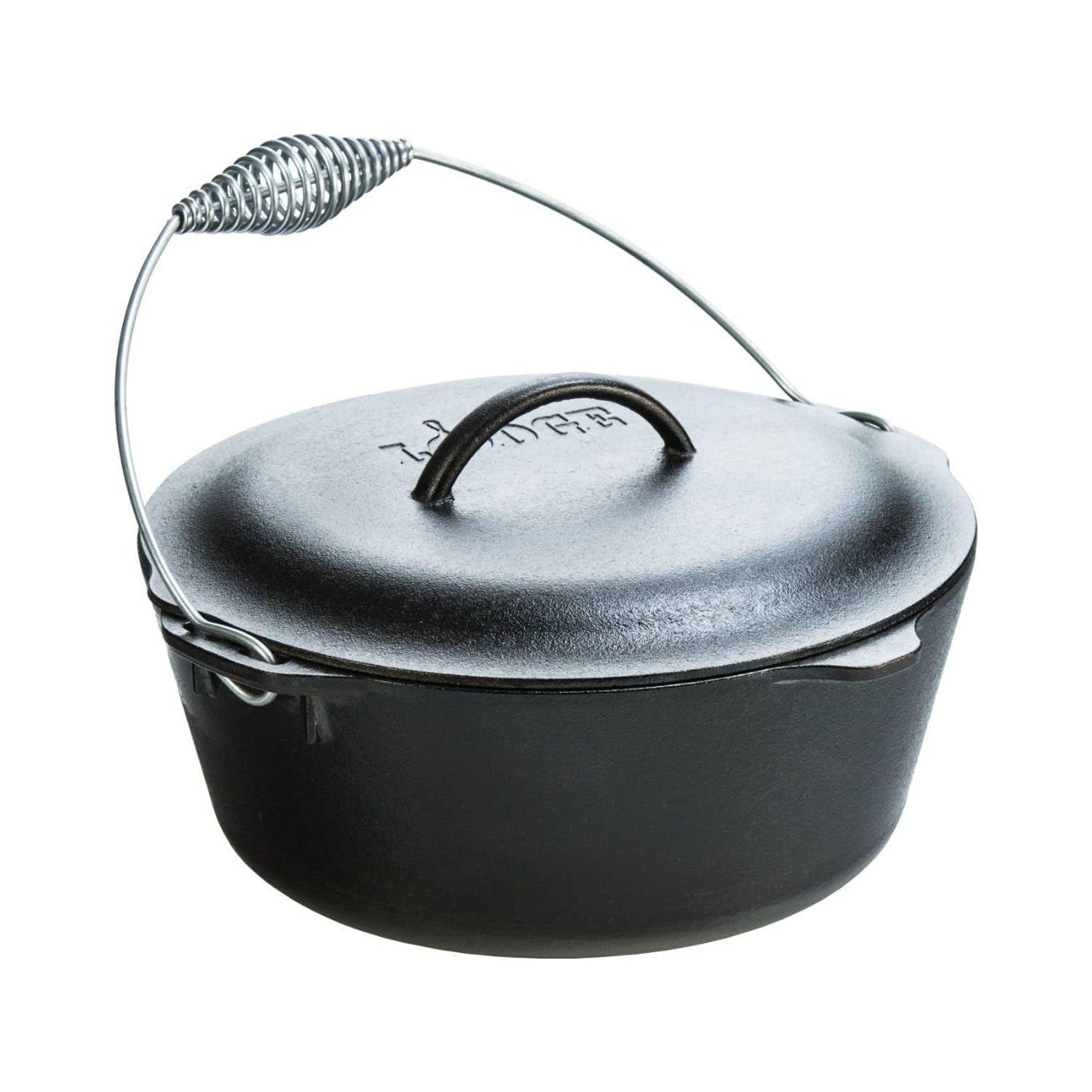 Classic Black 7 qt Cast Iron Dutch Oven with Spiral-Grip Handle