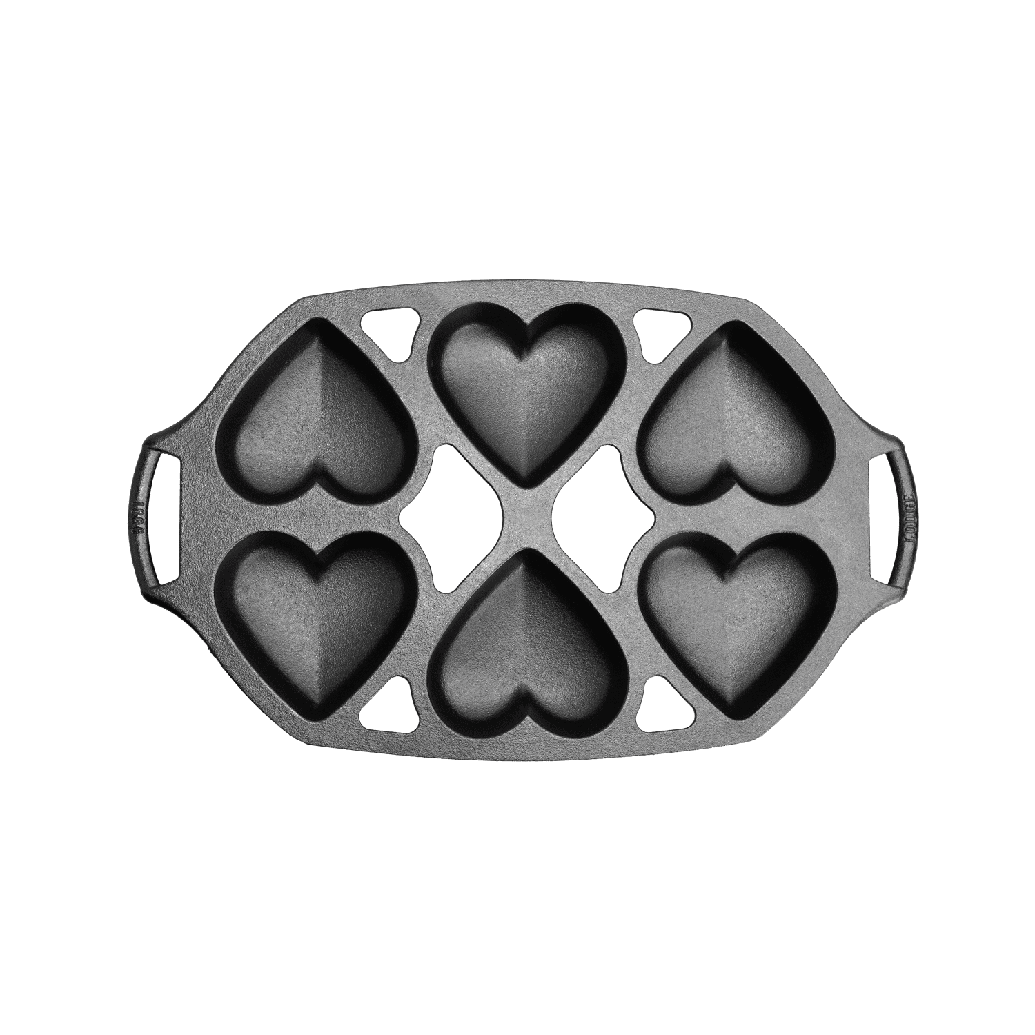 Lodge Cast Iron Mini Cake Pan, Makes 6 Heart-Shaped Cakes, Pre-seasoned Durable, and Perfect for Baking Muffins Brownies and More