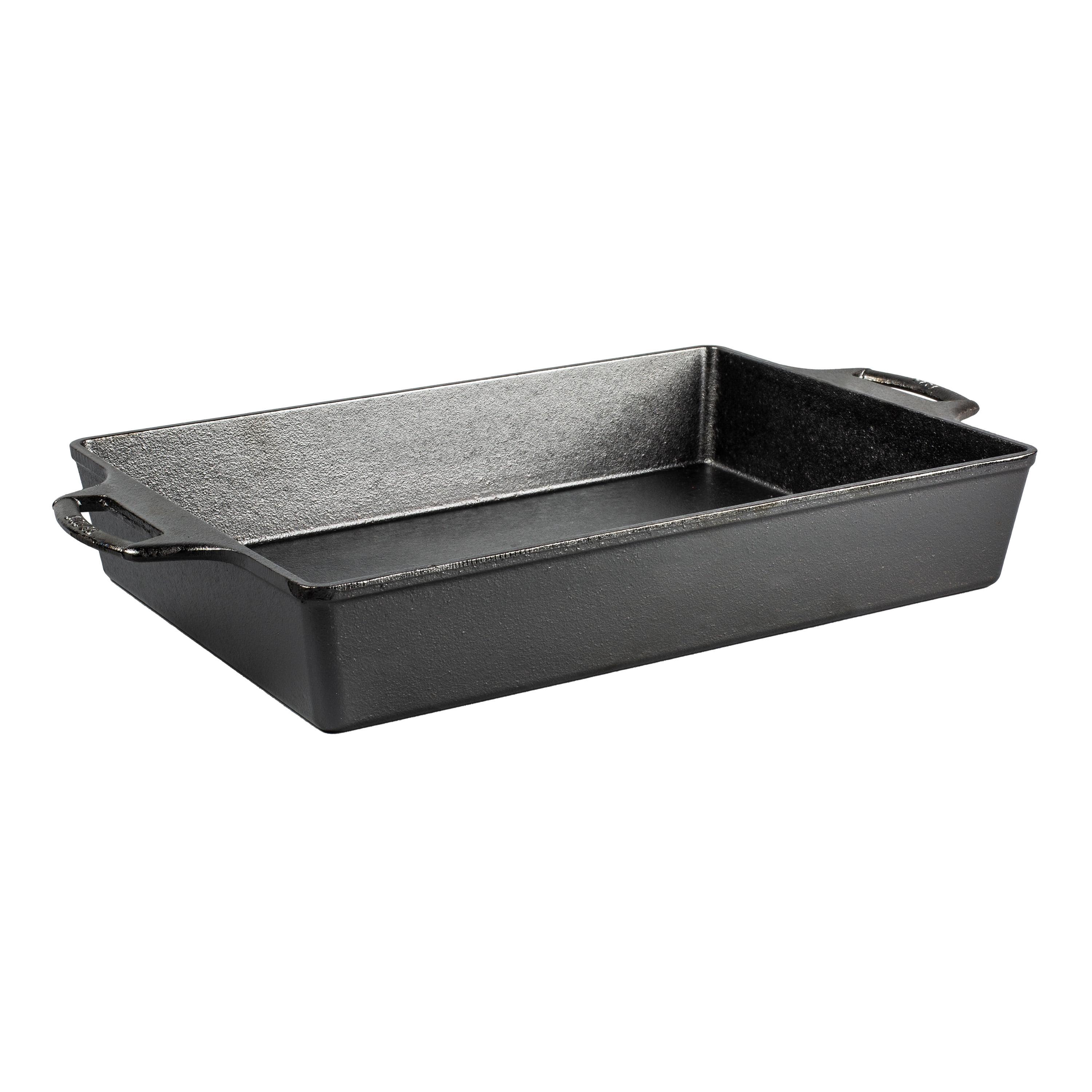 Lodge 6.4qt Cast Iron Baking Casserole Black: Rectangle Casseroles Dish, Hand Wash, 16.5" Depth, 7.25 lbs