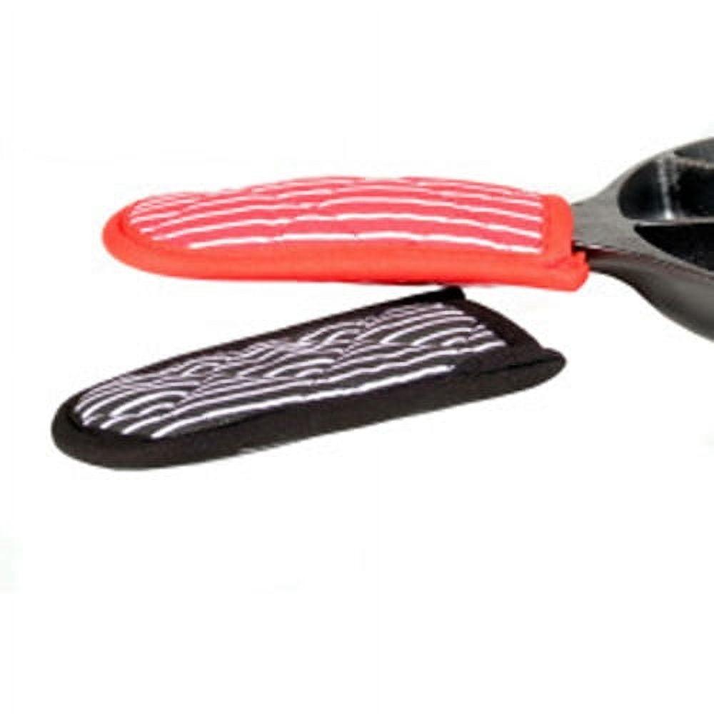 Striped Red and Black Cotton Hot Handle Holders Set