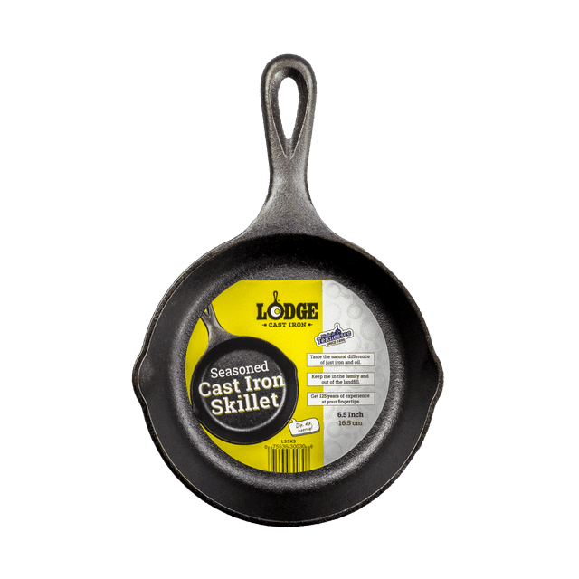 Lodge 6.5" Cast Iron Skillet: Oven & Broiler-Safe, Hand Wash, Gas & Induction Compatible, Black, 1.94 lbs