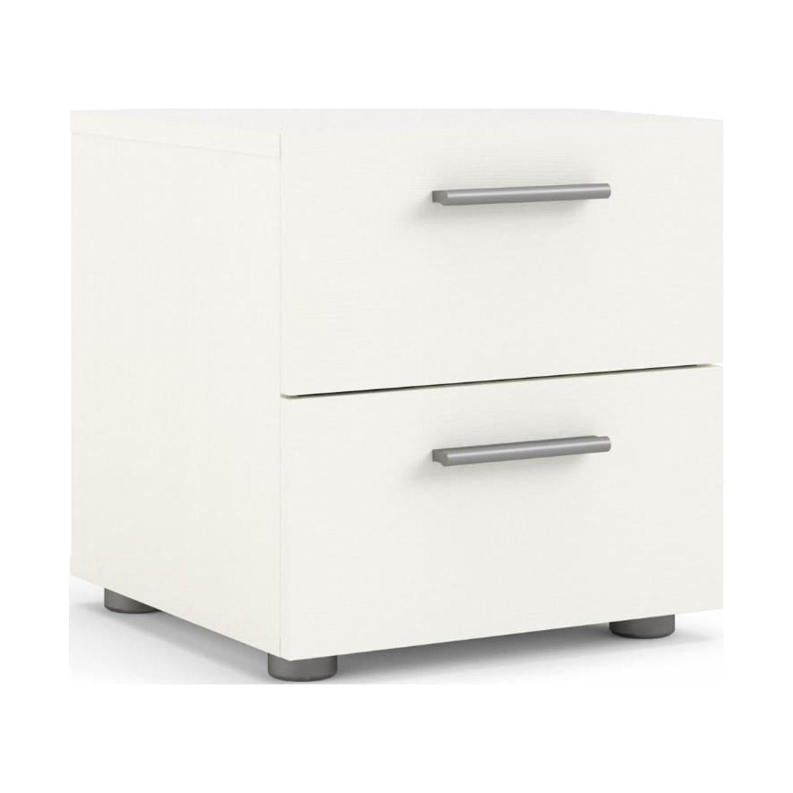 Tvilum Loft 2 Drawer Bedroom Nightstand for Adults, White Woodgrain