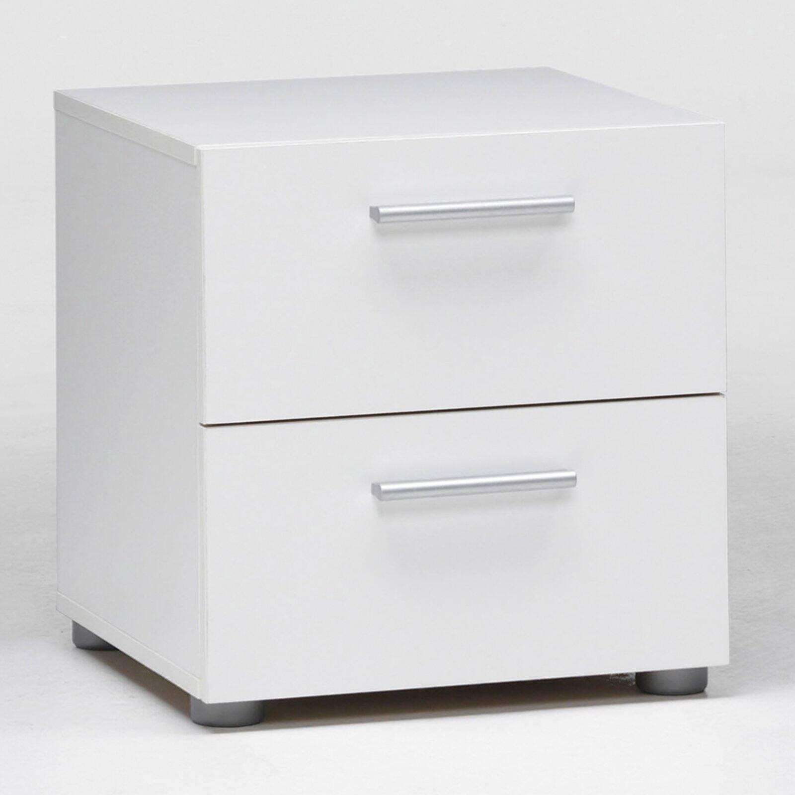 Loft Chic White 2-Drawer Contemporary Nightstand