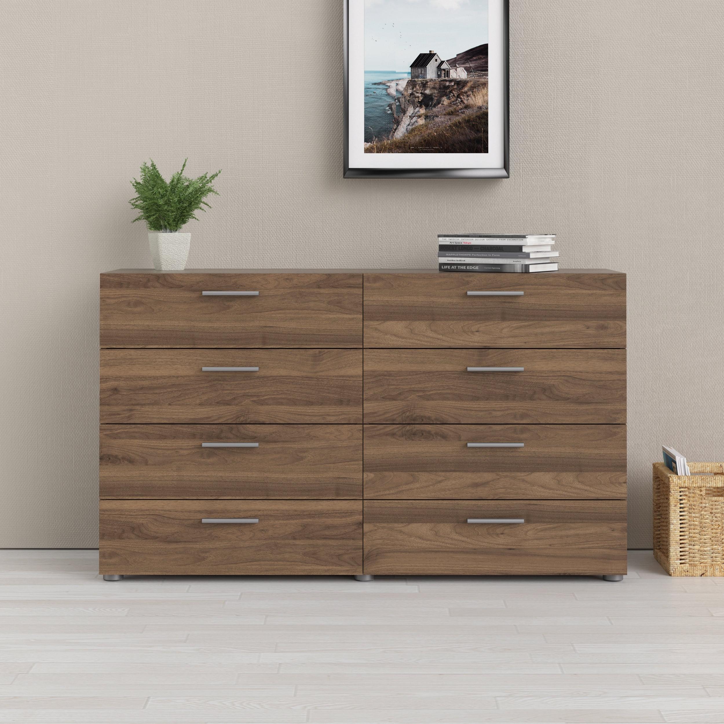 Loft 8 Drawer Double Dresser, Walnut