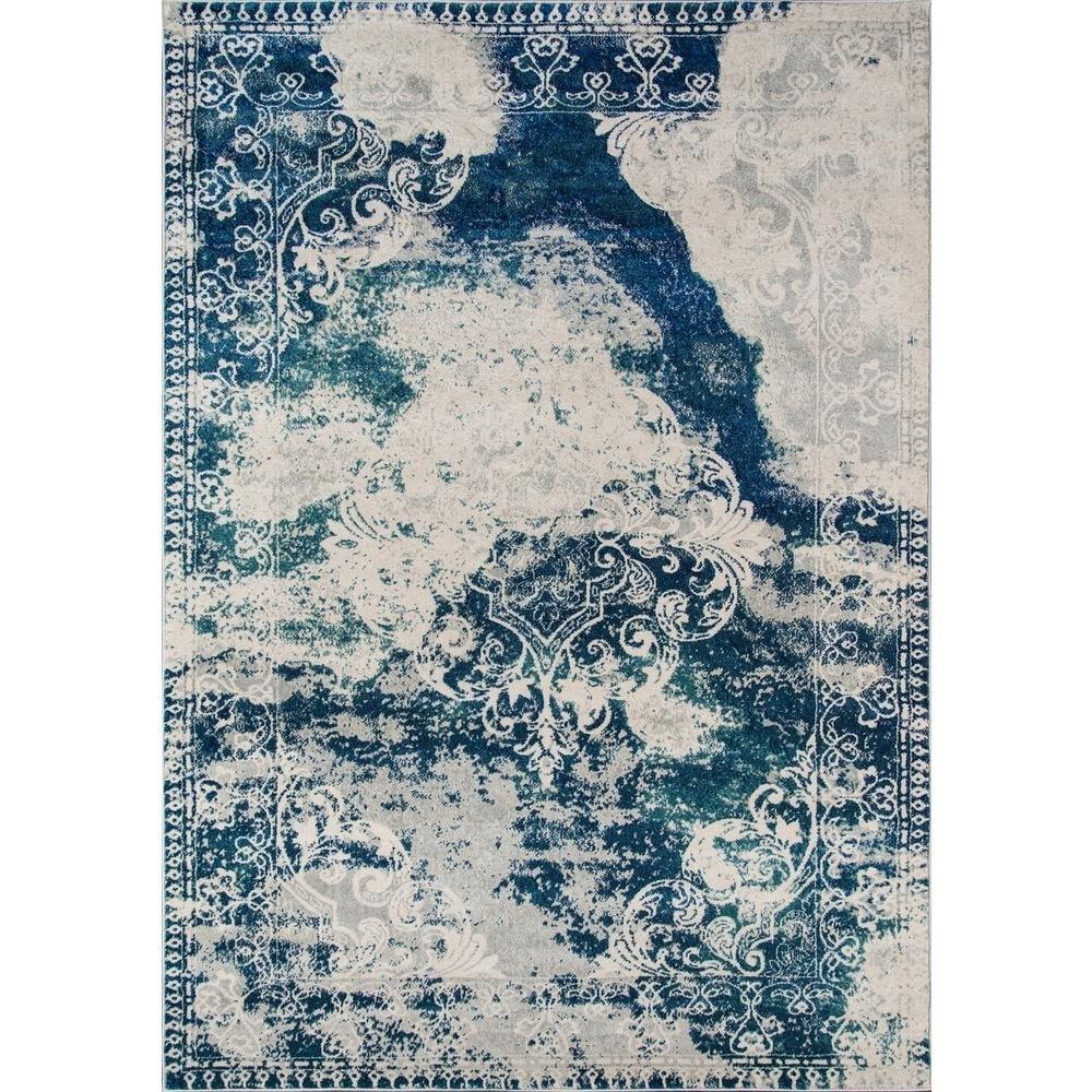 Urban Asphalt 5' x 7' Multicolor Abstract Synthetic Rug