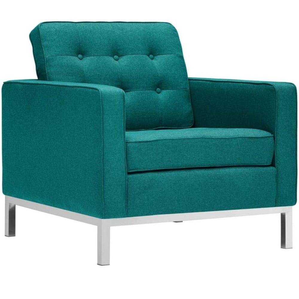 Ergode Loft Upholstered Fabric Armchair - Teal