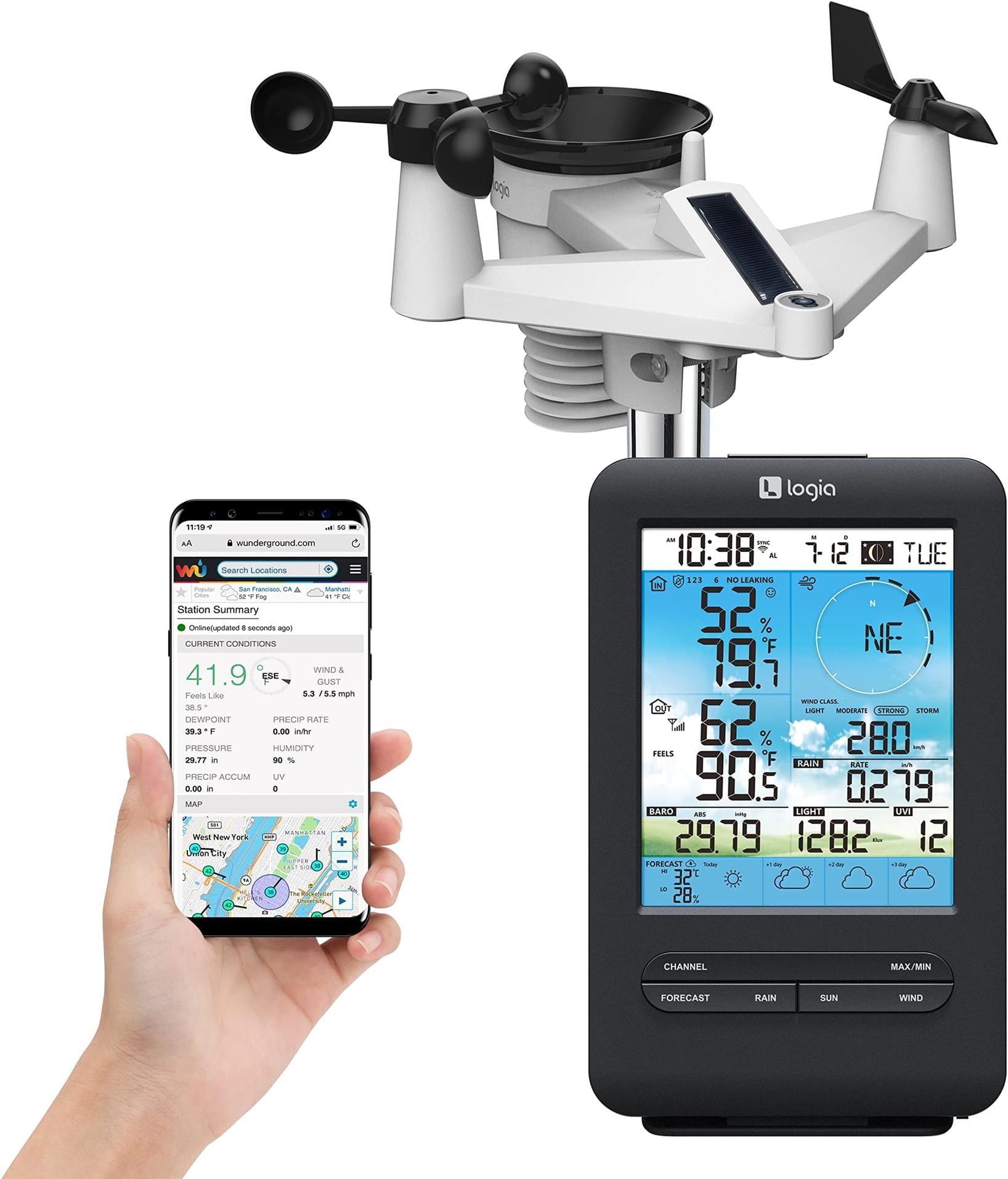 Logia 7-in-1 Wireless Weather Station with Solar Sensor and Wi-Fi