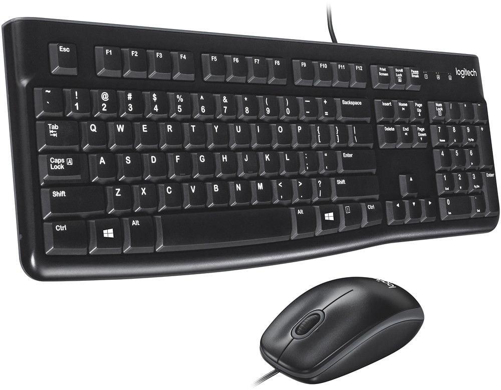 Mk120 Wired Keyboard + Mouse Combo, Usb 2.0, Black