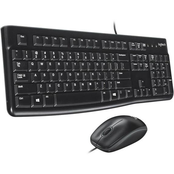 Mk120 Wired Keyboard + Mouse Combo, Usb 2.0, Black