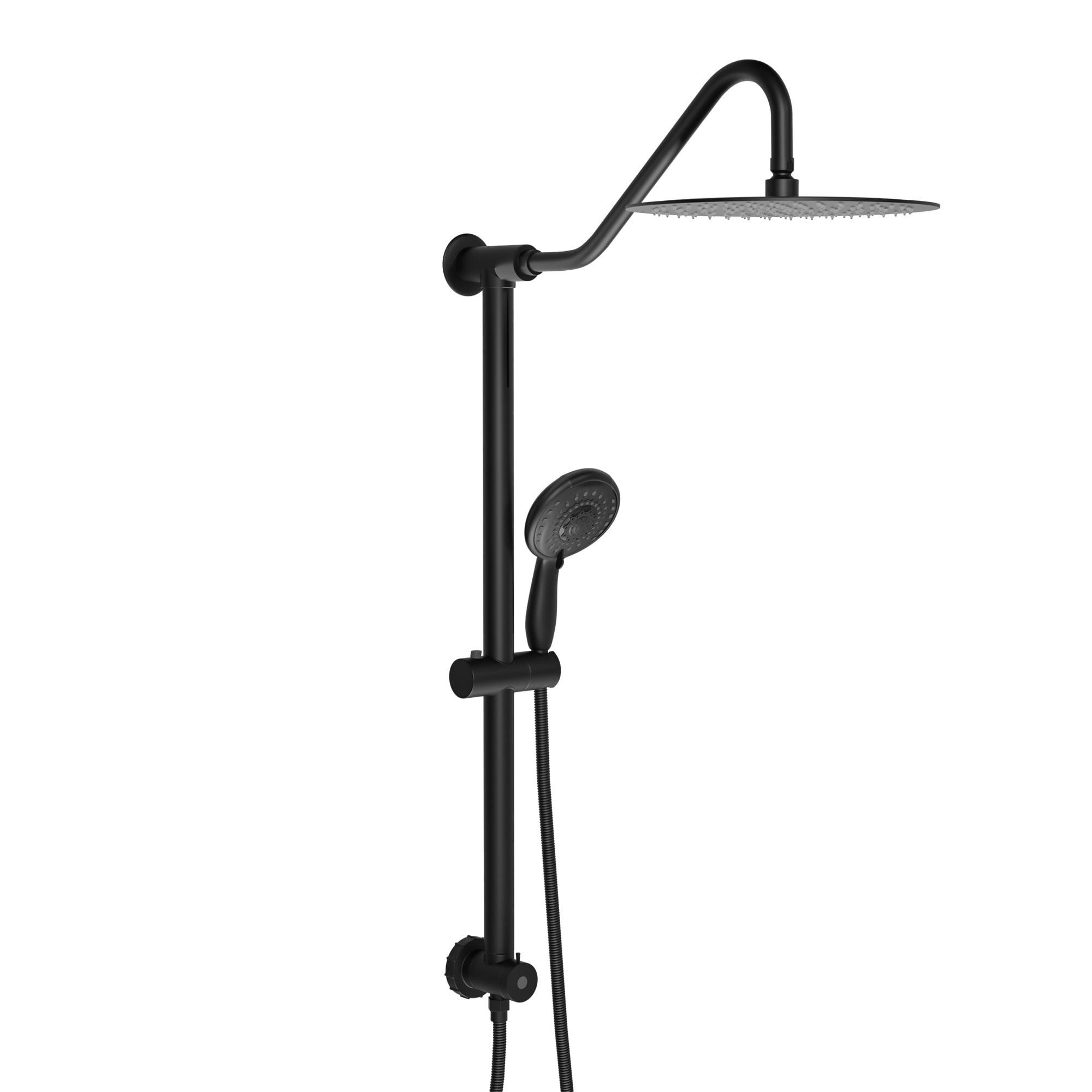 Matte Black Stainless Steel Rain Shower System with Handheld