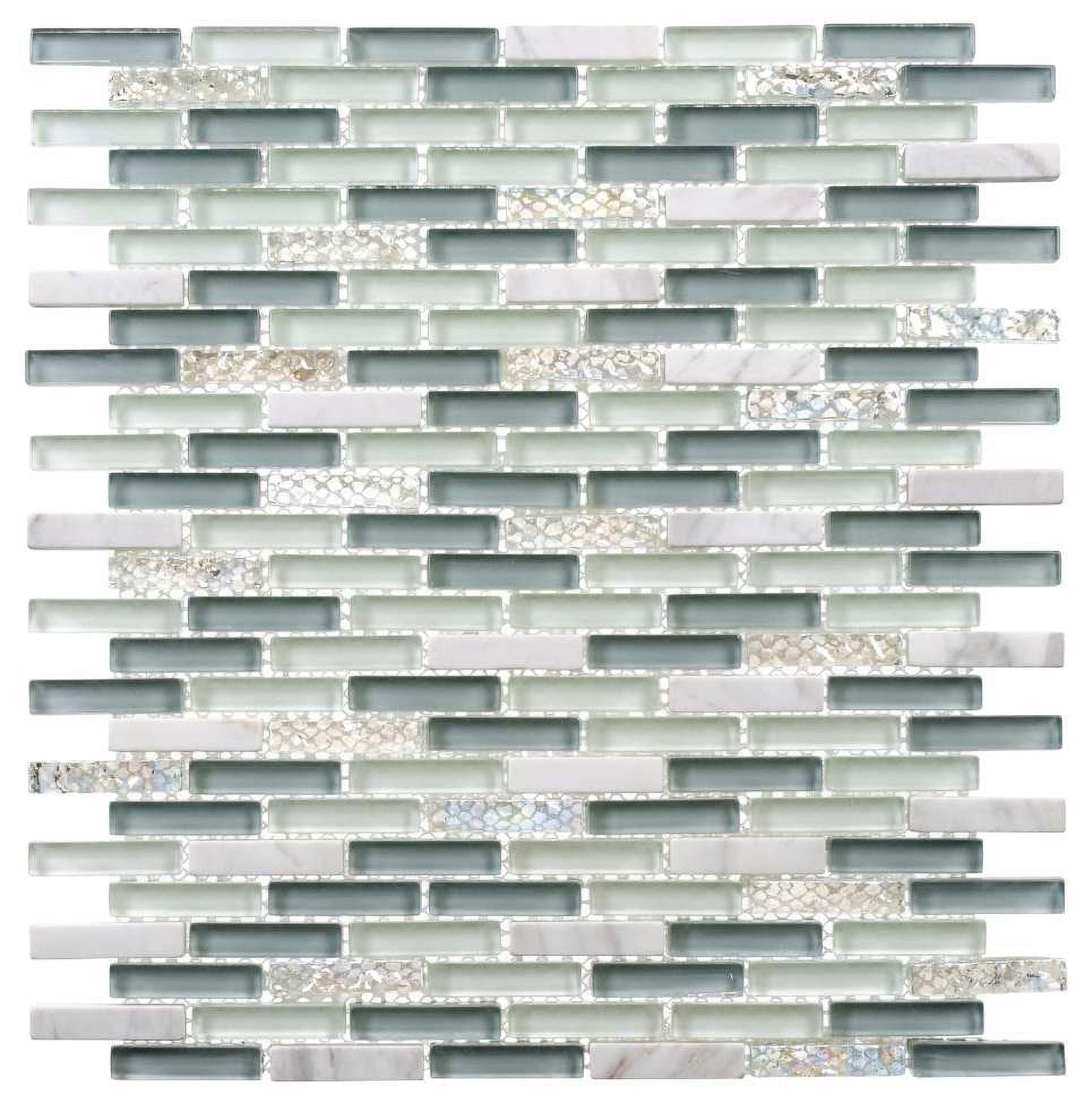 Riviera Frosted Glass Brick Joint Mosaic Tile Sheet