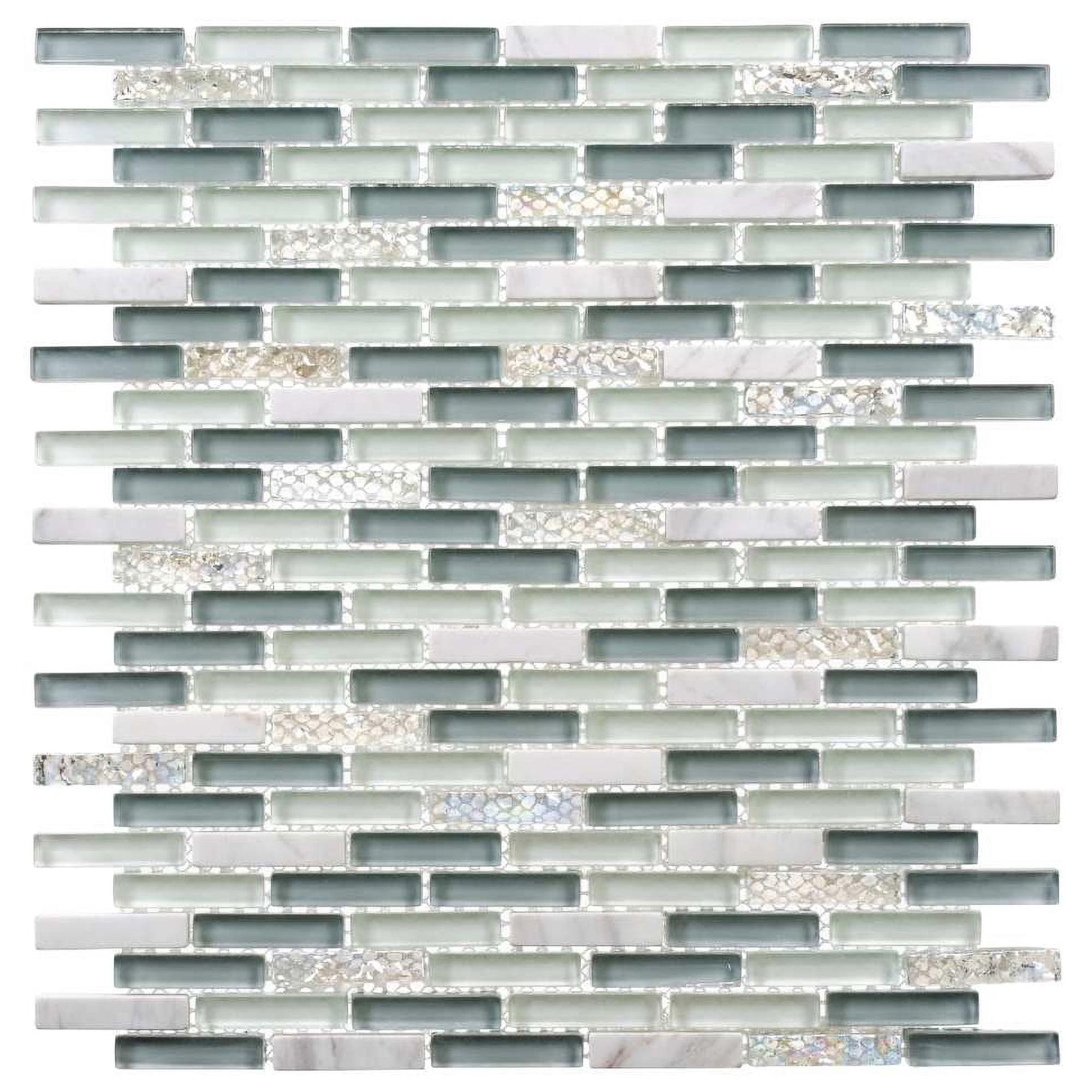Loic 1" x 2" Glass Brick Joint MosaicKitchen Backsplash, Bathroom, Shower, Pool, Wall and Floor Tile