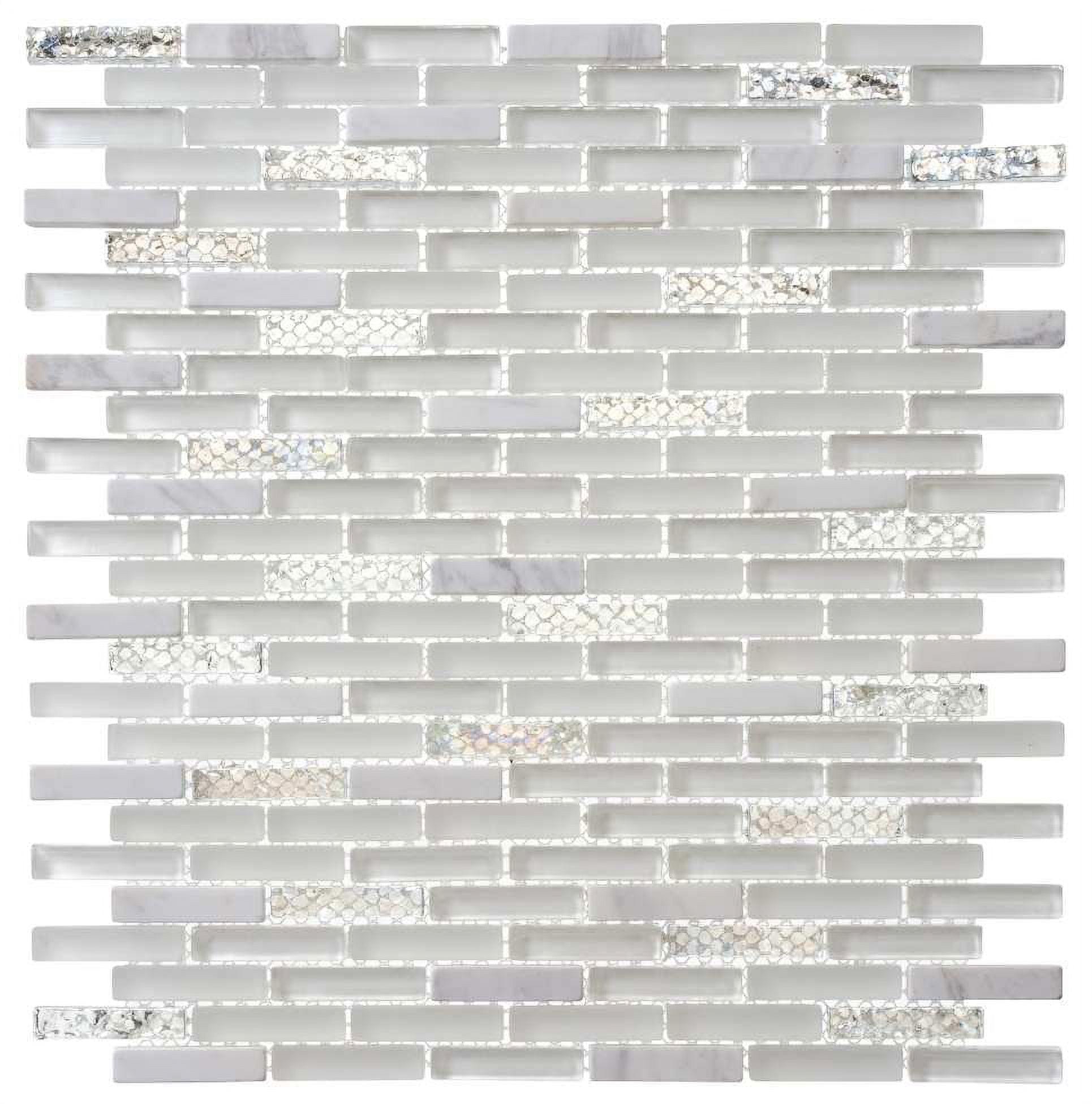 Andova Loic 1" x 2" Glass Brick Joint Mosaic  Kitchen Backsplash, Bathroom, Shower, Pool, Wall and Floor Tile
