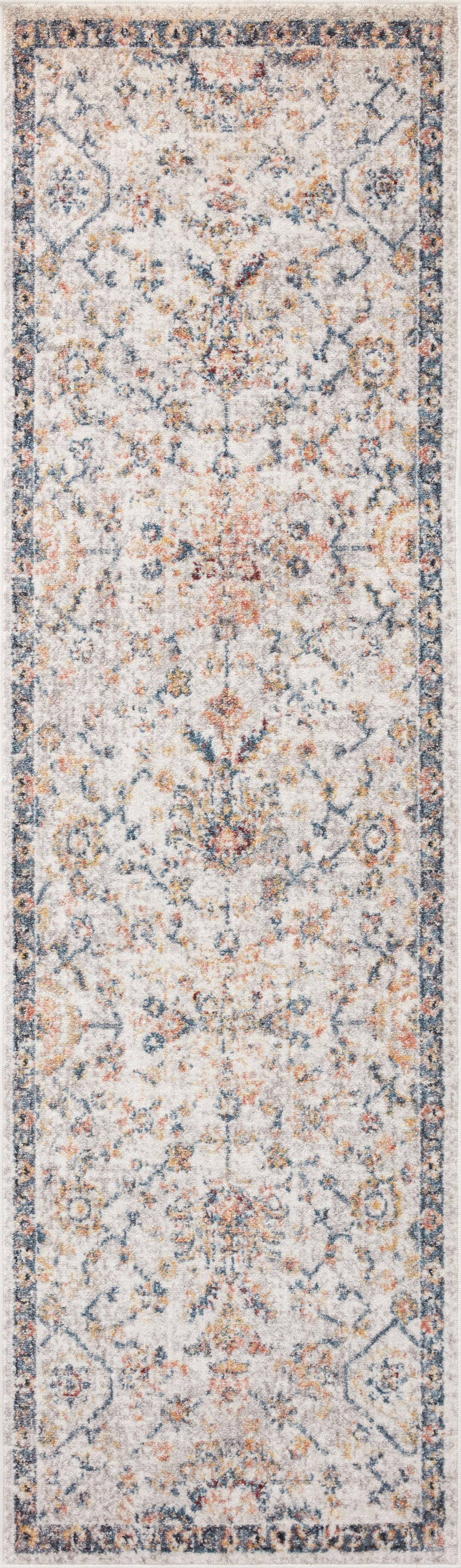 Loloi II Cassandra Collection CSN-03 Dove / Navy Oriental Area Rug 2'-6" x 7'-9"