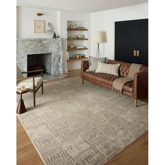 Loloi II Geometric Machine Woven Polyester Area Rug in Sand