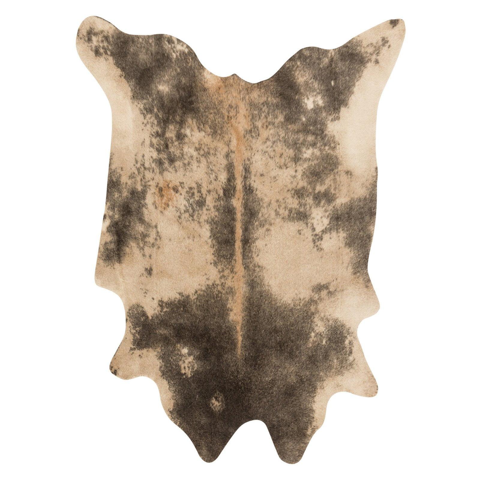 Grand Canyon Faux Cowhide Beige and Ash Rectangular Rug