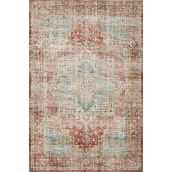 Loloi II Heidi Collection HEI-01 Terracotta / Aqua, Oriental Area Rug 5'-0" x 7'-6"