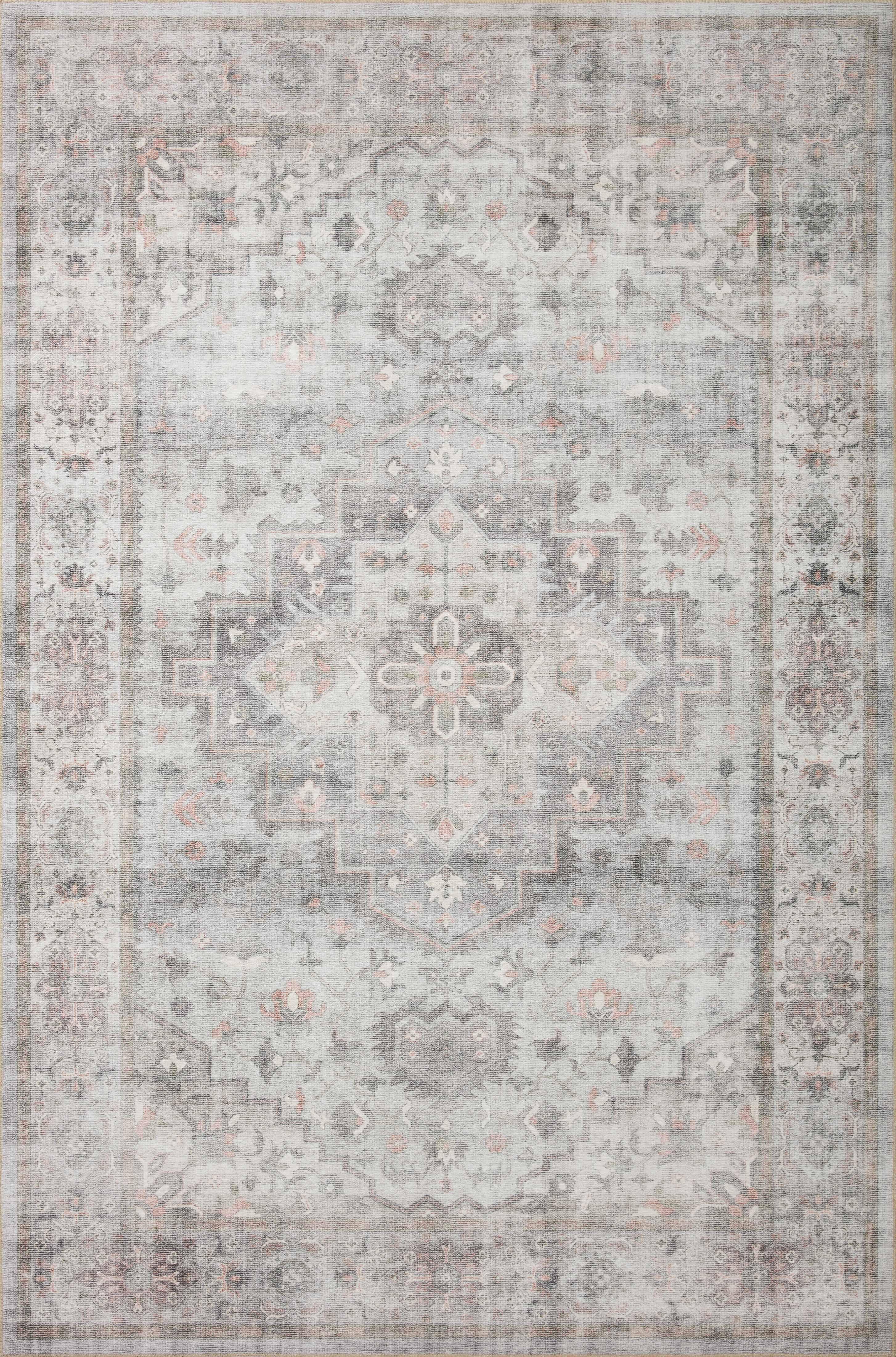 Loloi II Heidi Collection HEI-02 Dove / Blush, Oriental Area Rug 3'-6" x 5'-6"